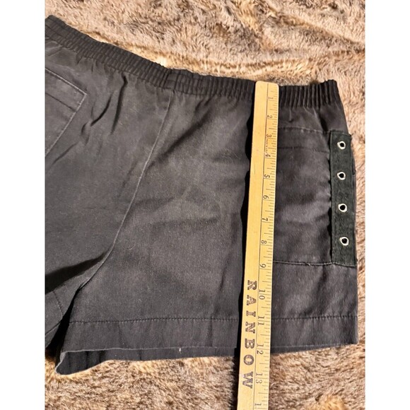 Justin Allen Vintage Black Lightweight Elastic Waist High Rise Shorts M pockets - Picture 3 of 7